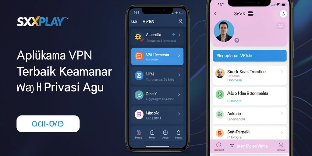 Antarmuka utama SXXPLAY yang menampilkan koneksi VPN yang aktif.