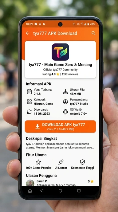 Tampilan halaman APK tya777